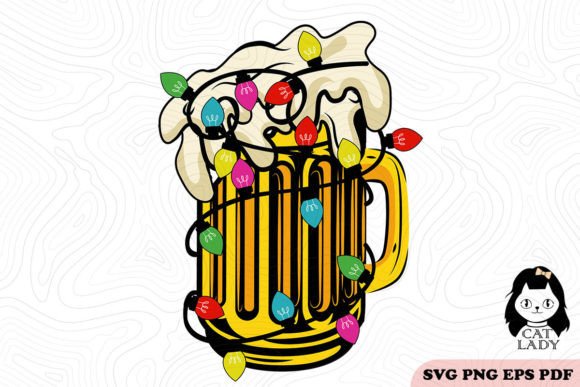 Christmas Lights Beer Glass SVG PNG Review