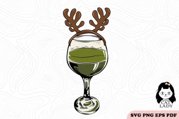 Christmas Reindeer Wine Glass SVG PNG Review
