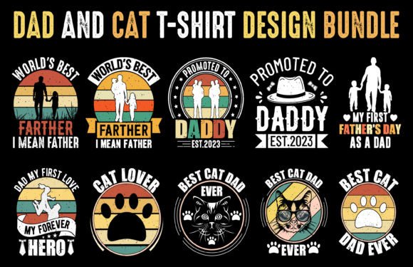 Dad and Cat T-shirt Design Bundle Review
