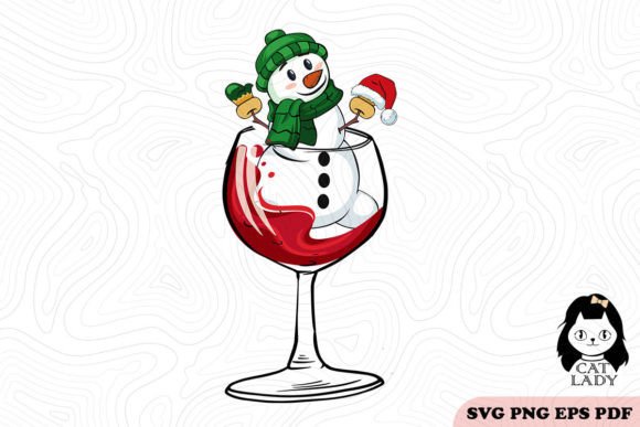 Green Snowman Wine Christmas SVG PNG Review