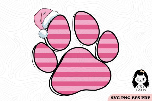Pink Paw Feet Christmas SVG PNG Review