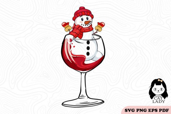 Red Snowman Wine Glass Christmas SVG PNG Review