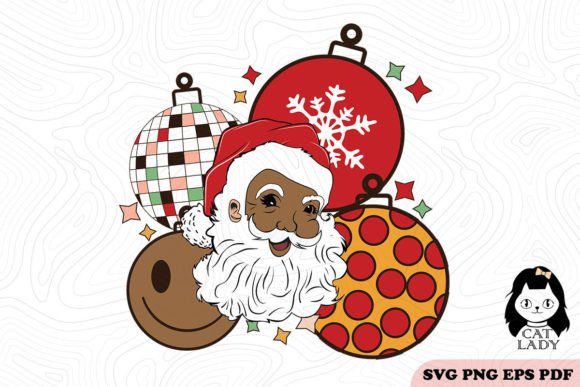 Retro Black Santa Christmas SVG PNG Review