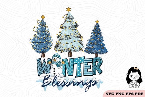Winter Blessings Christmas Trees SVG PNG Review